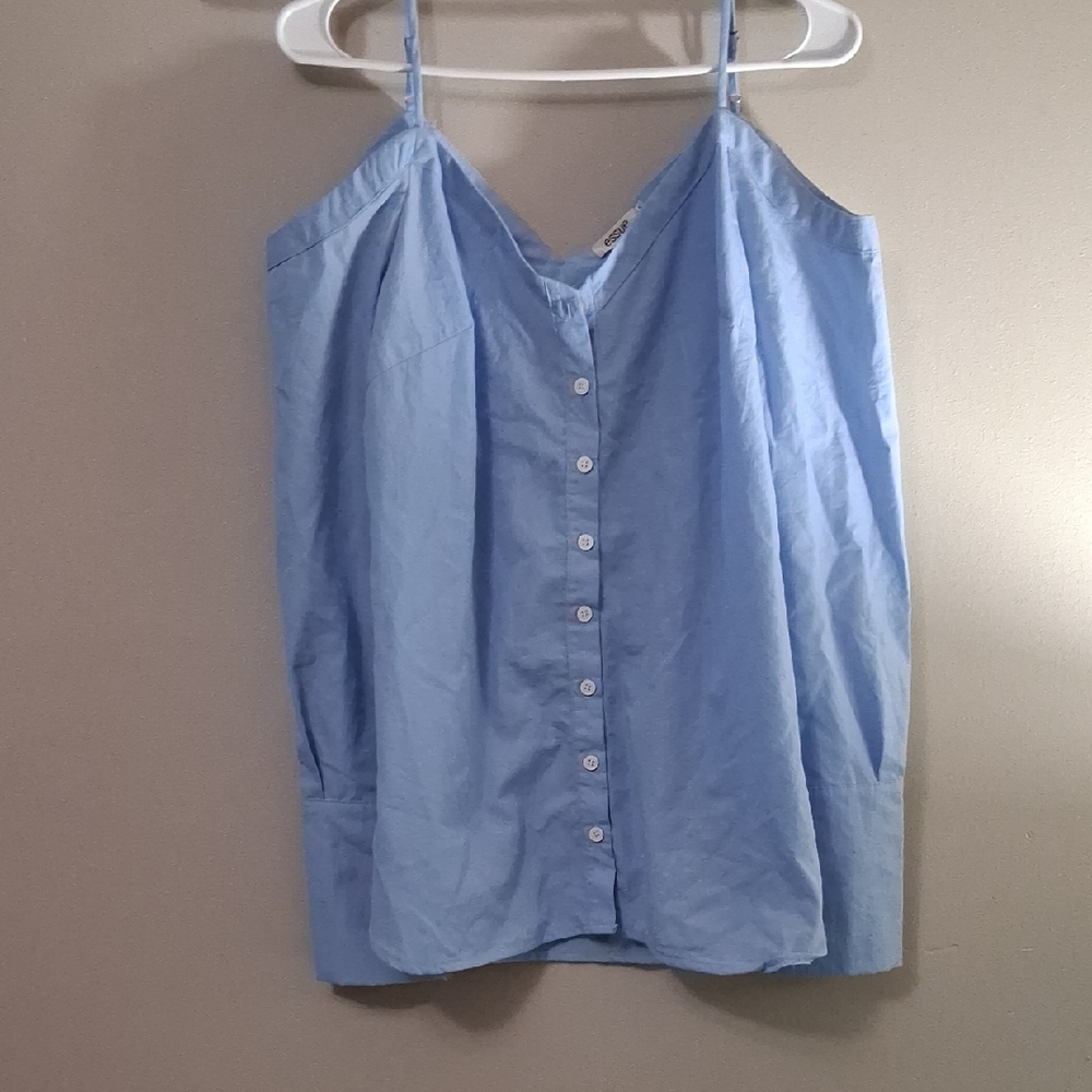 Essue Sky Blue Button-Down Camisole